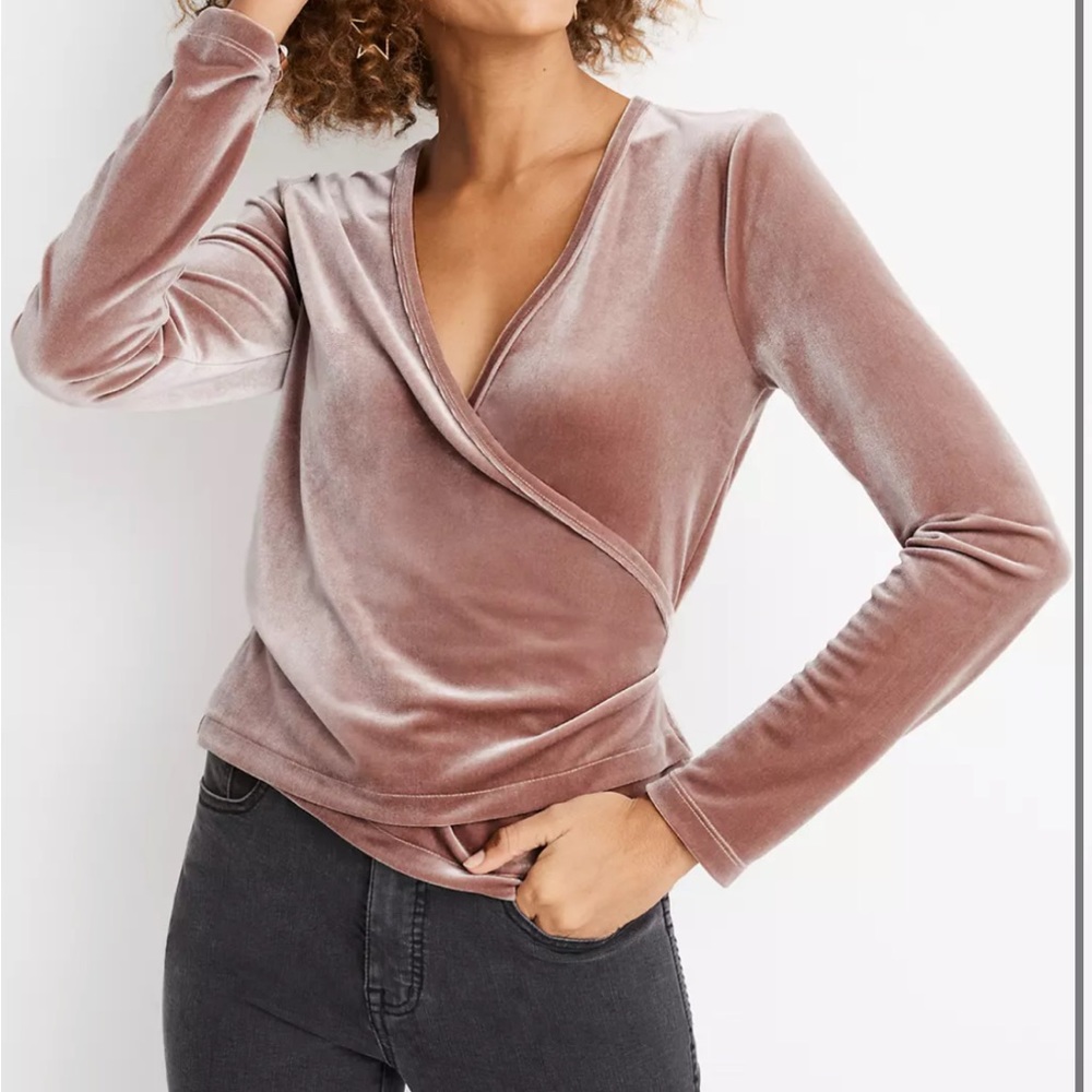 Madewell Velvet Ballet Wrap Top